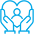 heart in hands icon representing complete oral care at dentist in leduc, ab