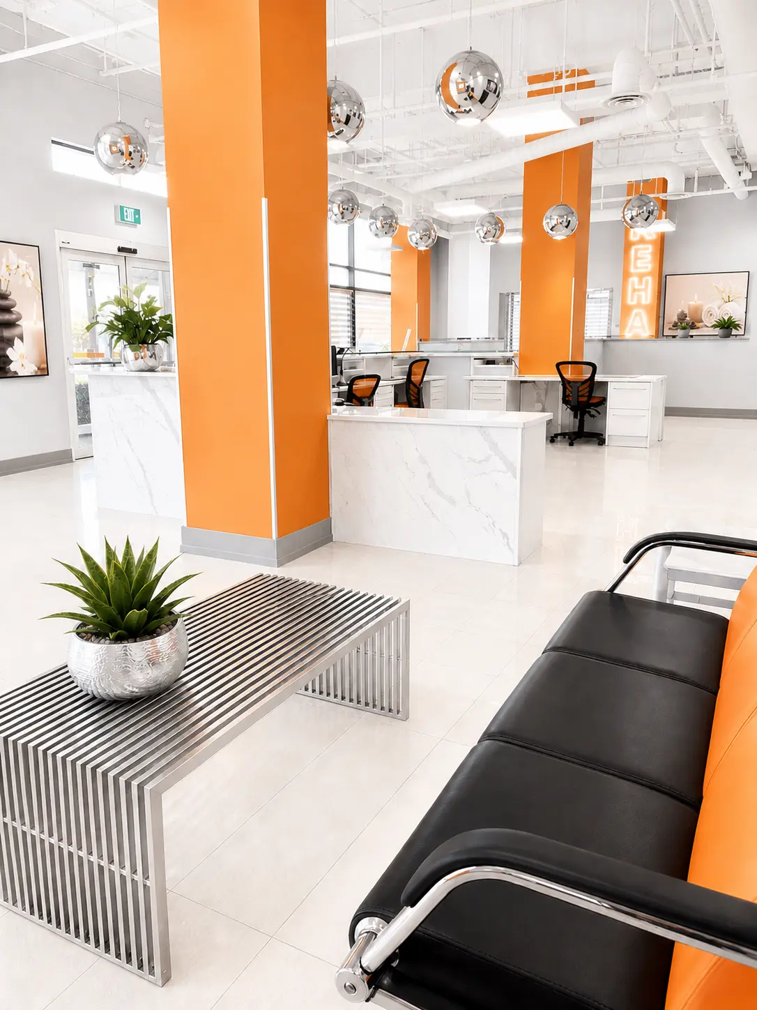patient waiting area in a dental clinic