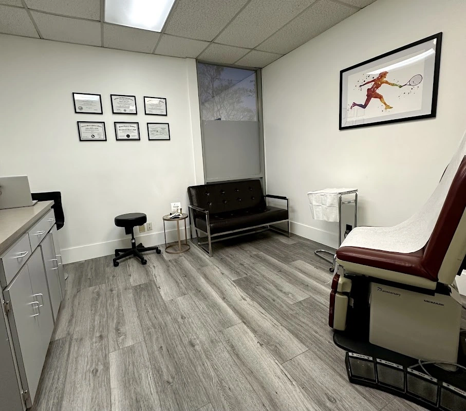 patient waiting area and seating room at podiatrist office in upland, ca