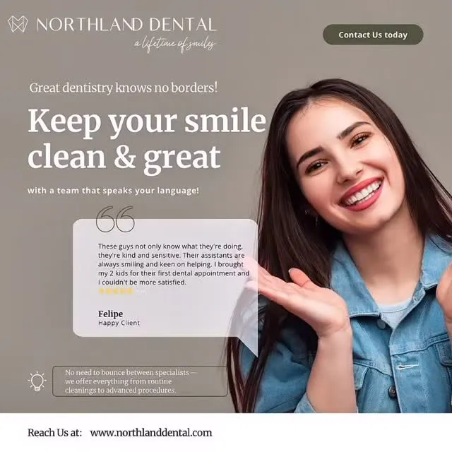 keep you smile clean by getting treatment at northland dental clinic